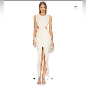 Michael Costello Cream Sleeveless Gown